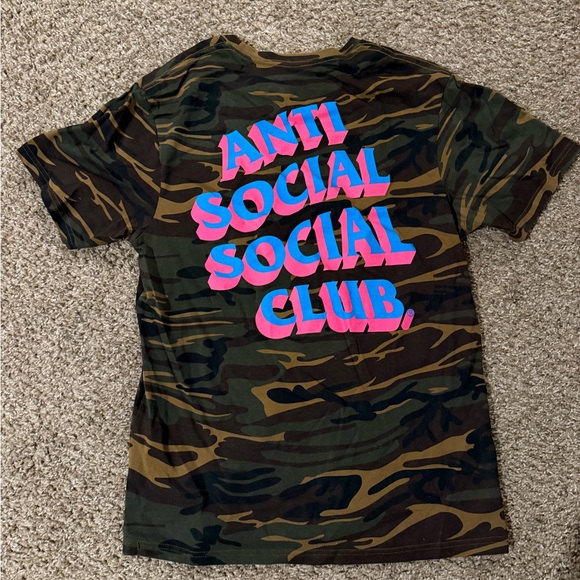 Anti Social Social Club Other - Anti Social Social Club Camo Tee with Pink and Blue Text